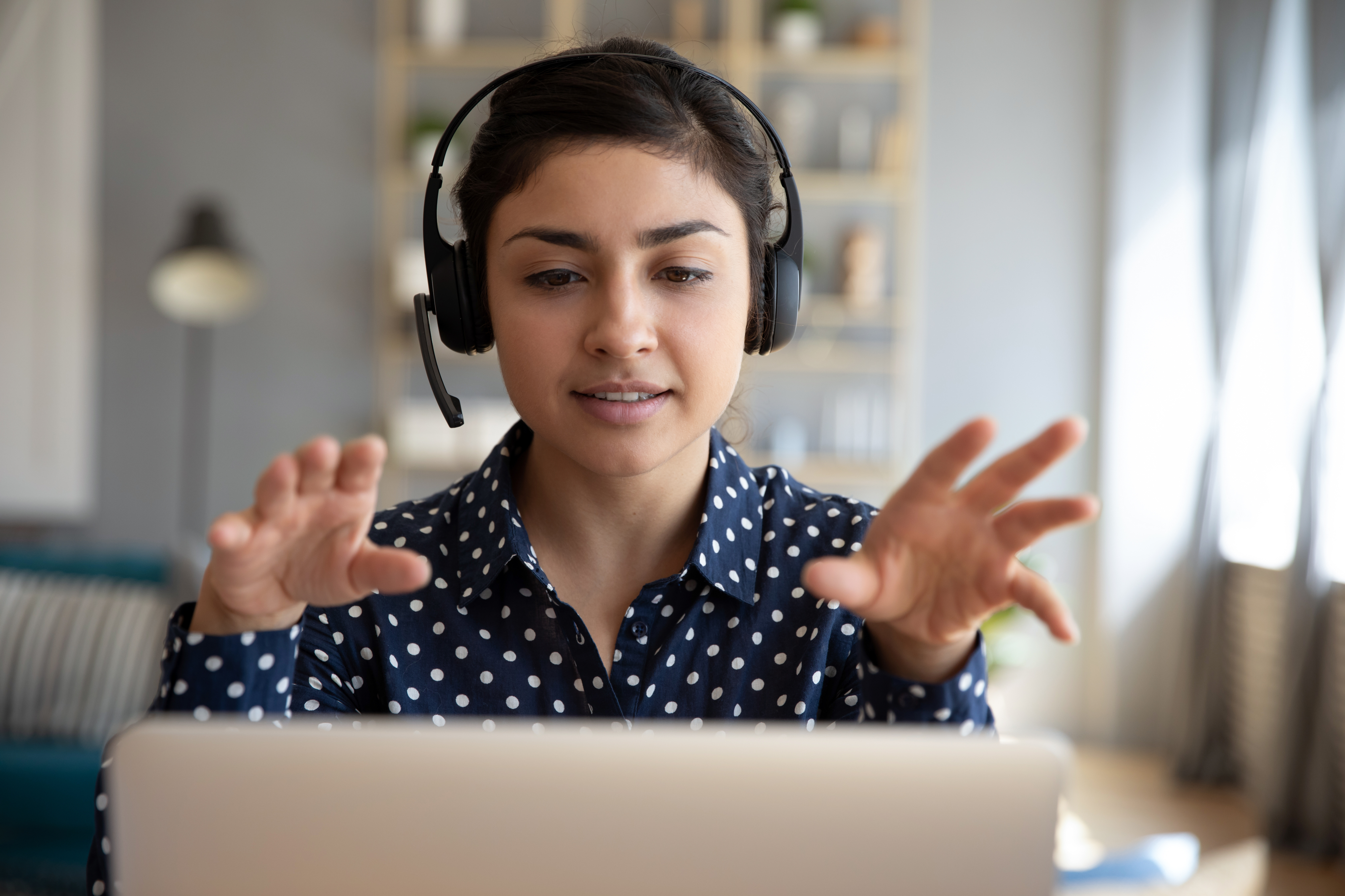 Lady On Online Call